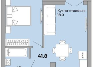 Продам 1-комнатную квартиру, 41.8 м2, Екатеринбург, Донбасская улица, 21, метро Машиностроителей