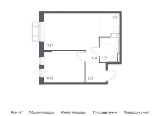 1-комнатная квартира на продажу, 40.6 м2, Московская область