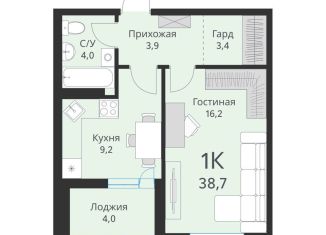 Продаю 1-комнатную квартиру, 38.7 м2, Новосибирск, Калининский район, улица Объединения, 28