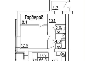 Однокомнатная квартира на продажу, 68.1 м2, Воронежская область