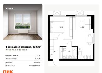 Продам однокомнатную квартиру, 36.6 м2, Щербинка