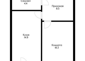 Продам однокомнатную квартиру, 50 м2, Краснодарский край, улица Евдокии Бершанской, 408/2