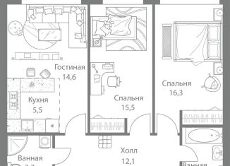 Продажа 3-комнатной квартиры, 71.7 м2, Москва, станция Немчиновка