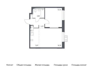 Продам 1-комнатную квартиру, 43.1 м2, деревня Мисайлово, микрорайон Пригород Лесное, к11.2
