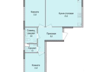 2-комнатная квартира на продажу, 58.6 м2, Ижевск, Устиновский район
