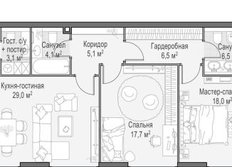 Продается 2-ком. квартира, 95 м2, Москва, метро Улица 1905 года