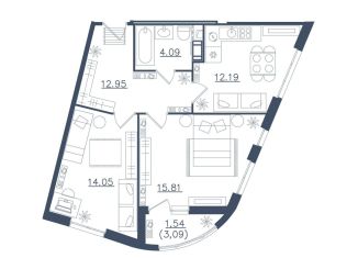 Продажа двухкомнатной квартиры, 60.6 м2, Сестрорецк