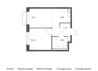 Продается 1-комнатная квартира, 34.3 м2, Московская область, жилой комплекс Томилино Парк, к6.3