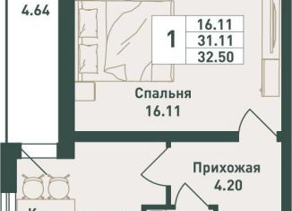 1-комнатная квартира на продажу, 32.5 м2, городской посёлок имени Свердлова