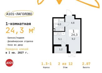 Продажа квартиры студии, 24.3 м2, Ленинградская область