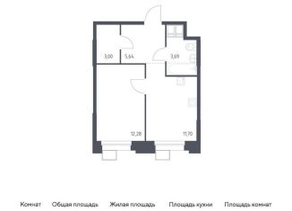Продается 1-ком. квартира, 36.3 м2, поселение Мосрентген, многофункциональный комплекс Тропарево Парк, к2.2