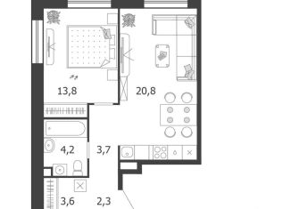 Продается 1-комнатная квартира, 48.4 м2, Москва, 3-я очередь, к6, станция ЗИЛ