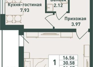 Продажа однокомнатной квартиры, 32 м2, городской посёлок имени Свердлова