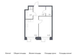 Продается однокомнатная квартира, 40.7 м2, поселение Мосрентген, многофункциональный комплекс Тропарево Парк, к2.3