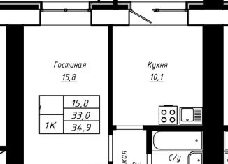 Продаю 1-комнатную квартиру, 34.9 м2, Алтайский край