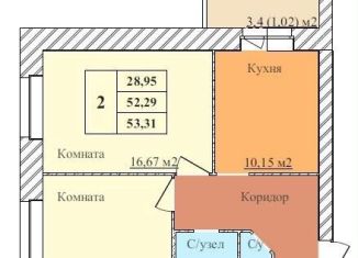 Продаю 2-комнатную квартиру, 53.3 м2, Ярославль, 2-й Норский переулок, 8