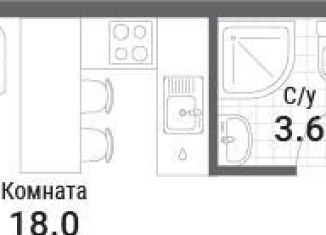 Квартира на продажу студия, 25.3 м2, Москва, ЖК Нагатино Ай-Ленд, жилой комплекс Нагатино Ай-Ленд, к1