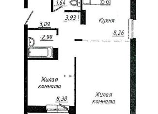 2-комнатная квартира на продажу, 46.4 м2, Новосибирская область, улица Ошанина, 3