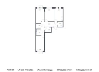 Продается трехкомнатная квартира, 78.5 м2, Московская область, жилой комплекс Квартал Ивакино, к2