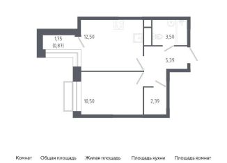 1-комнатная квартира на продажу, 35.2 м2, Балашиха, жилой квартал Новоград Павлино, к6