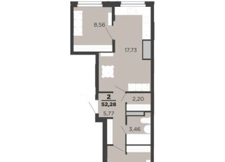 Продается двухкомнатная квартира, 52.3 м2, Рязань, улица Александра Полина