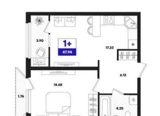 Продам 1-комнатную квартиру, 47.9 м2, Тюмень