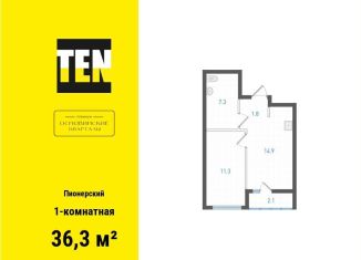 Продажа 1-комнатной квартиры, 36.3 м2, Екатеринбург, метро Машиностроителей