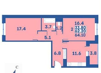 Продажа 2-комнатной квартиры, 64.1 м2, поселение Первомайское, жилой комплекс Эдельвейс, к4Б
