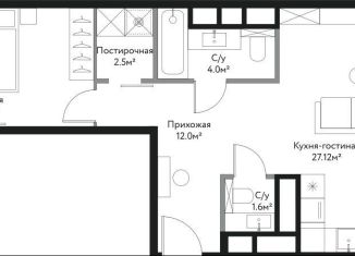 Продажа однокомнатной квартиры, 65.3 м2, Москва, Лермонтовская улица, 1, ЖК Время