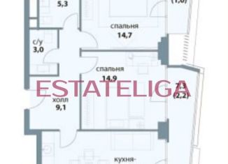 2-комнатная квартира на продажу, 80.7 м2, Москва, улица Янковского, 1к2, метро Мичуринский проспект