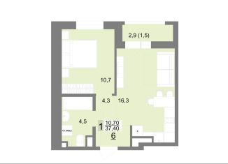 Продам 1-комнатную квартиру, 37.4 м2, Екатеринбург