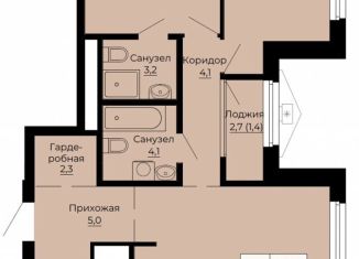 Двухкомнатная квартира на продажу, 70.5 м2, Екатеринбург, Железнодорожный район