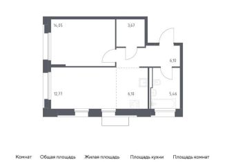 Продам однокомнатную квартиру, 48.2 м2, Москва, ЮАО, жилой комплекс Квартал Герцена, к2