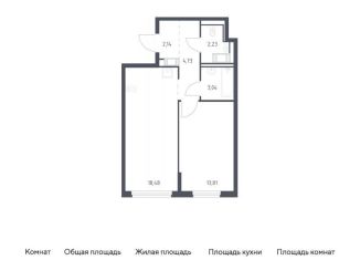 Продается 1-комнатная квартира, 44.4 м2, Санкт-Петербург
