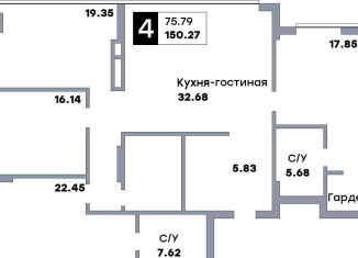 Продажа четырехкомнатной квартиры, 150.3 м2, Самара, метро Алабинская
