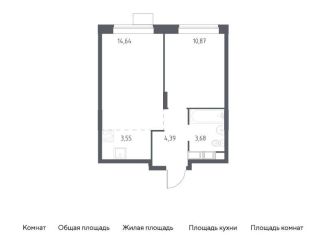 1-комнатная квартира на продажу, 37.1 м2, Балашиха, жилой квартал Новоград Павлино, к34