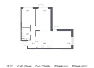 2-ком. квартира на продажу, 63.2 м2, Балашиха, жилой квартал Новоград Павлино, к34