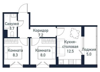 Продается двухкомнатная квартира, 39.7 м2, посёлок Западный