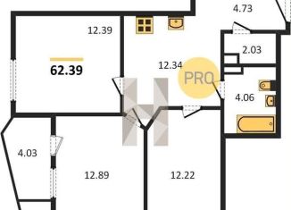 3-комнатная квартира на продажу, 62.4 м2, Ростов-на-Дону, Пролетарский район, улица 23-я Линия, 54с12