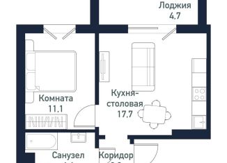 Однокомнатная квартира на продажу, 35.2 м2, Челябинская область