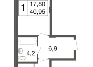 1-комнатная квартира на продажу, 41 м2, Апрелевка, Пролетарский тупик, 1