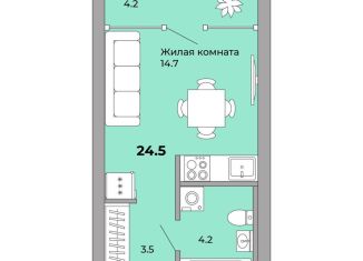 Квартира на продажу студия, 24.5 м2, Екатеринбург, метро Уралмаш, Донбасская улица, 21