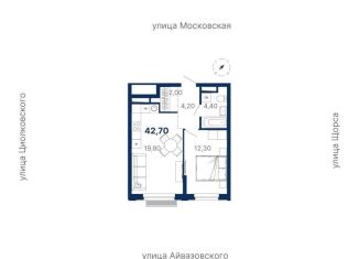 Продается однокомнатная квартира, 42.7 м2, Екатеринбург, ЖК Парк Столиц, улица Айвазовского, 52