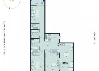Продажа 3-комнатной квартиры, 119.5 м2, Екатеринбург, метро Ботаническая, Машинная улица, 1В/2