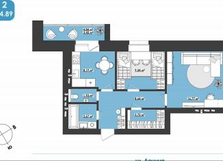 Продам 2-ком. квартиру, 54.9 м2, Чита