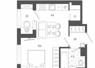 Продается 1-ком. квартира, 31.3 м2, Санкт-Петербург, Малая Митрофаньевская улица, 5к1, муниципальный округ Измайловское
