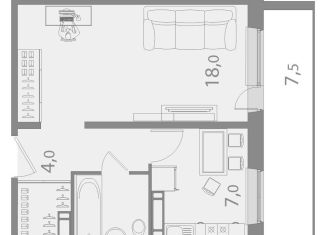 Продажа 1-комнатной квартиры, 38.5 м2, Томск, улица Пришвина, 56