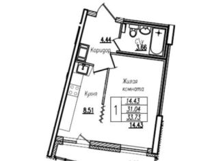 Продам 1-комнатную квартиру, 36.4 м2, Санкт-Петербург, улица Кустодиева, 7к1, ЖК Байрон