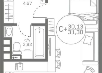 Продаю квартиру студию, 30.2 м2, Тюменская область, улица Николая Гоголя, 9
