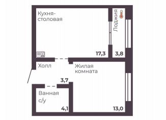 Продаю однокомнатную квартиру, 38.1 м2, Челябинск, Тракторозаводский район, проспект Ленина, 1